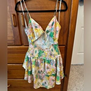 SAINTS + SECRETS Mini Floral Dress